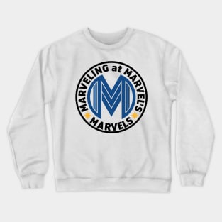 Marveling Logo in Blue & Black Crewneck Sweatshirt